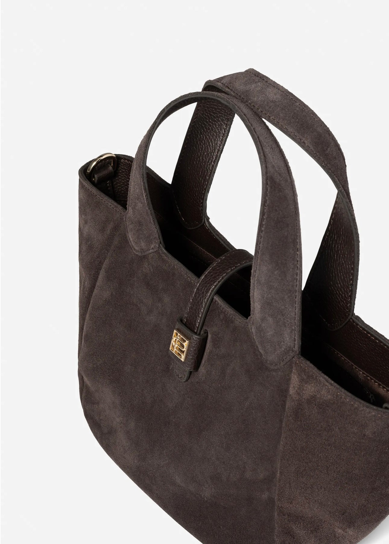 Lucille Tote bag Small Dark Brown Suede
