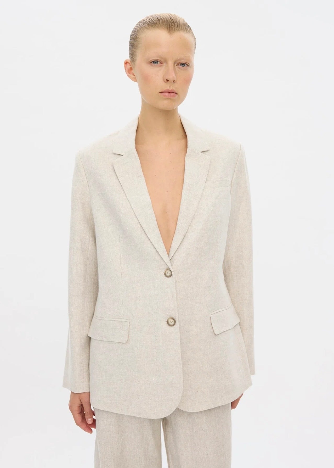 Hannah Blazer Crystal Linen
