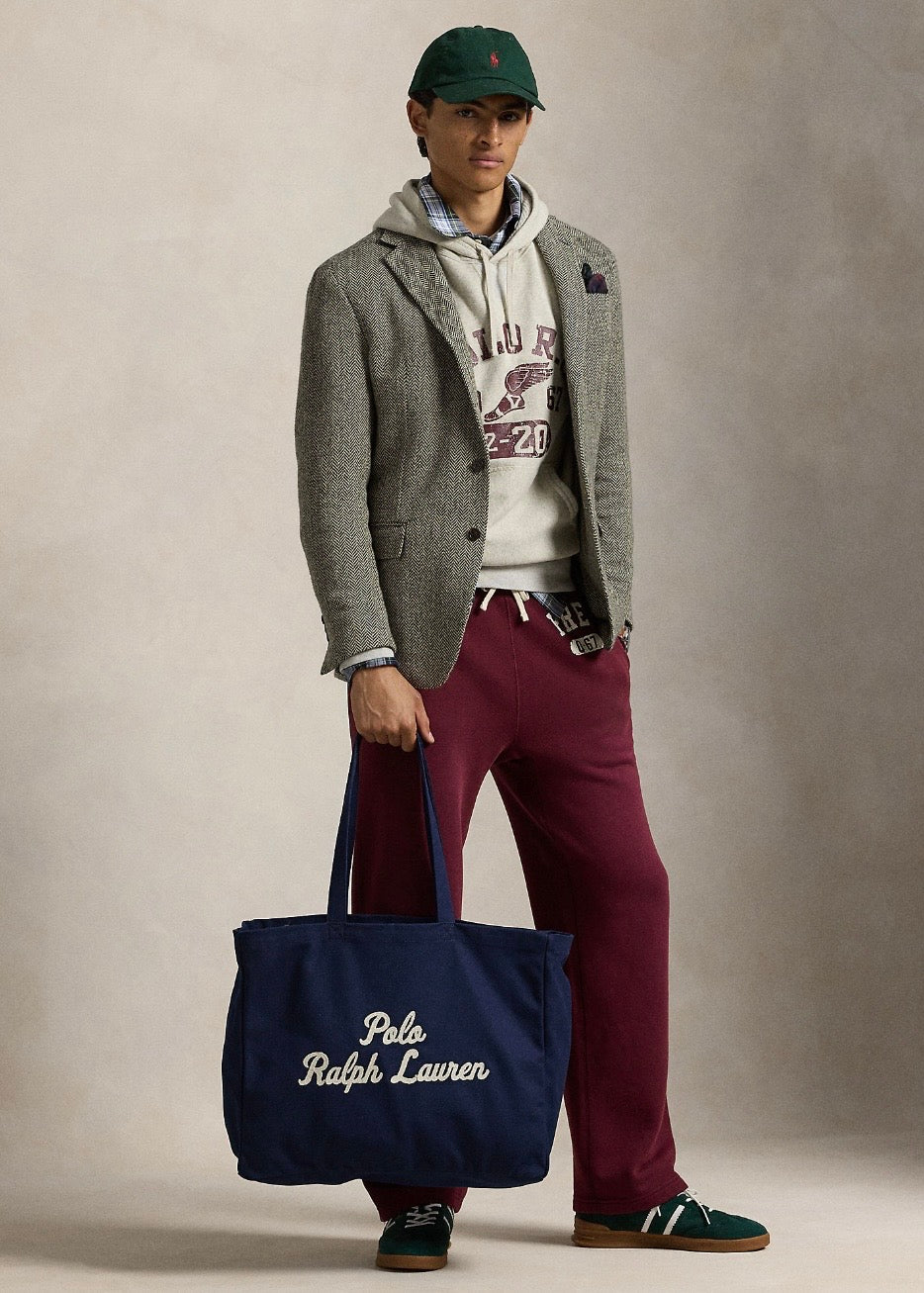 Embroidered Canvas Tote Newport Navy