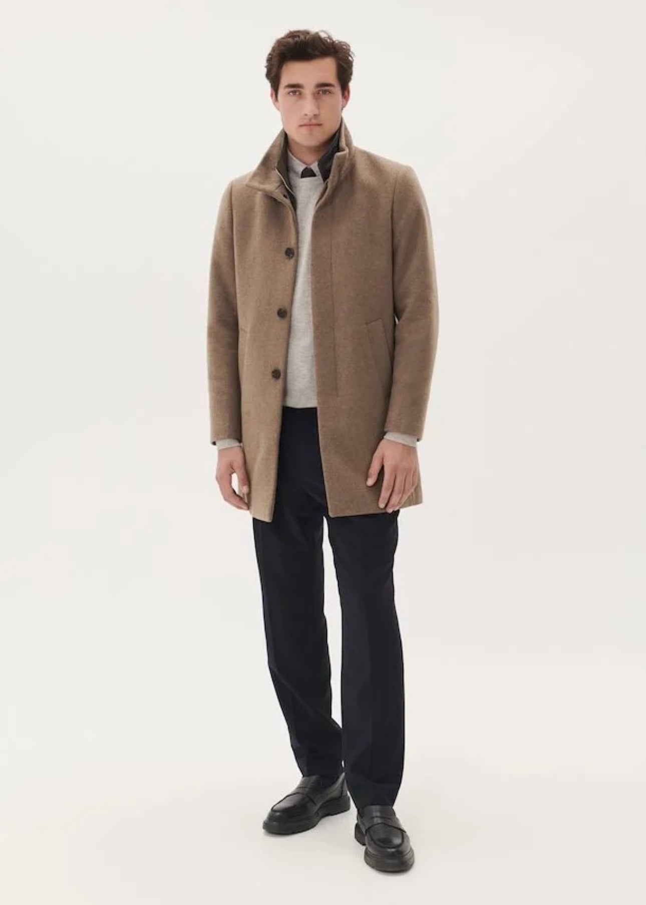 Matinique Harvey Wool coat - Walnut