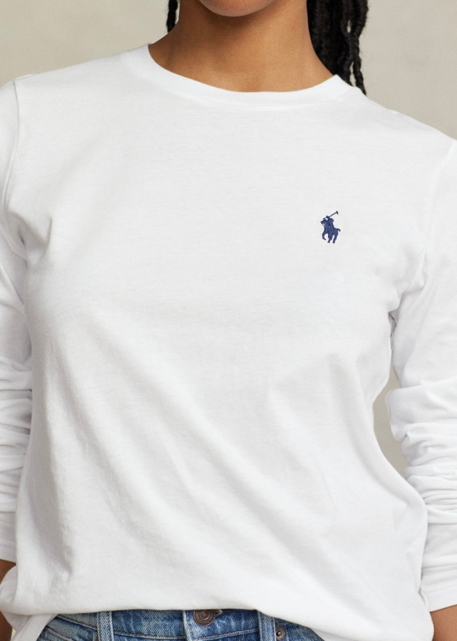 RL Longsleeve Tee White