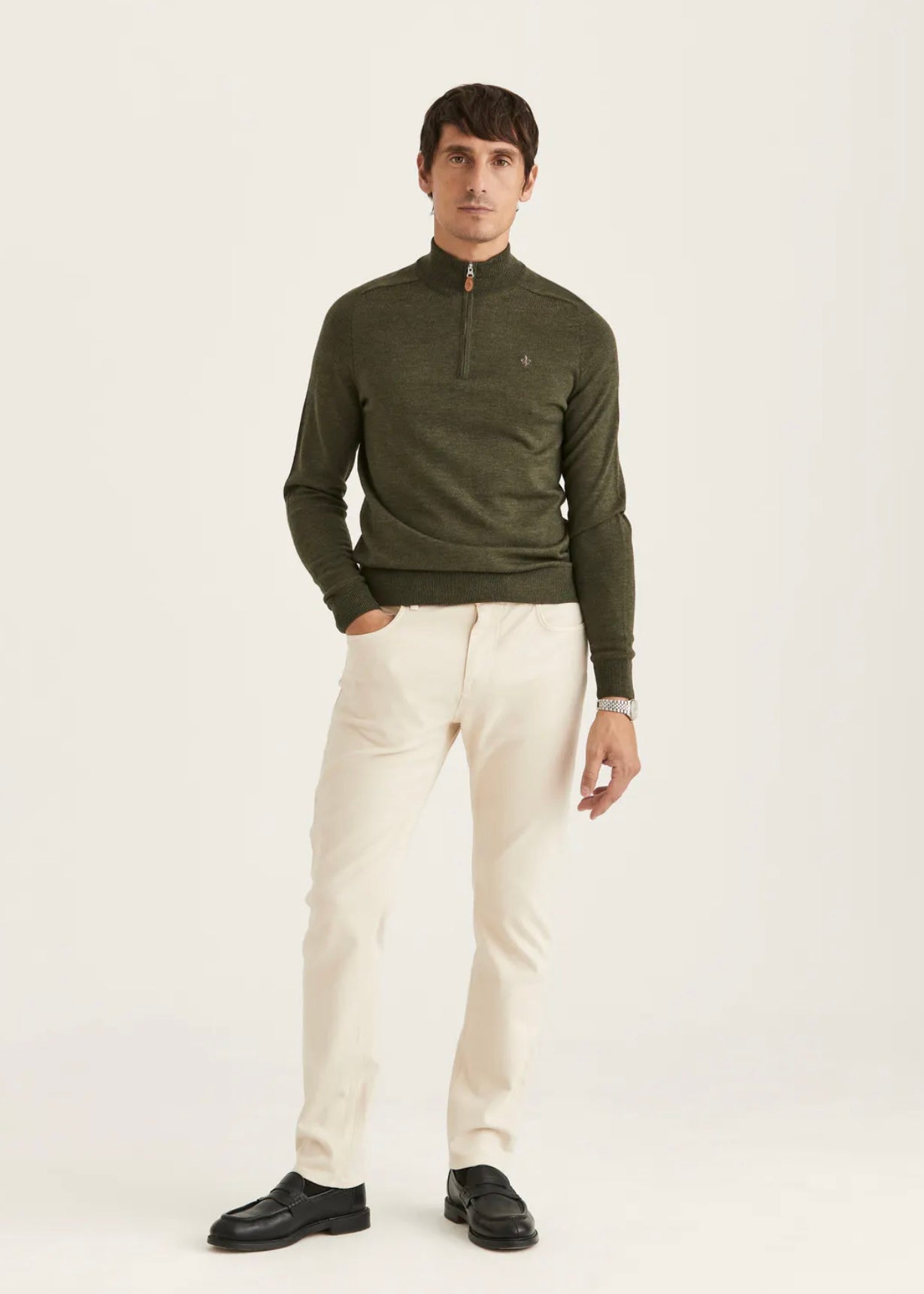 Morris Merino John Zip - Olive