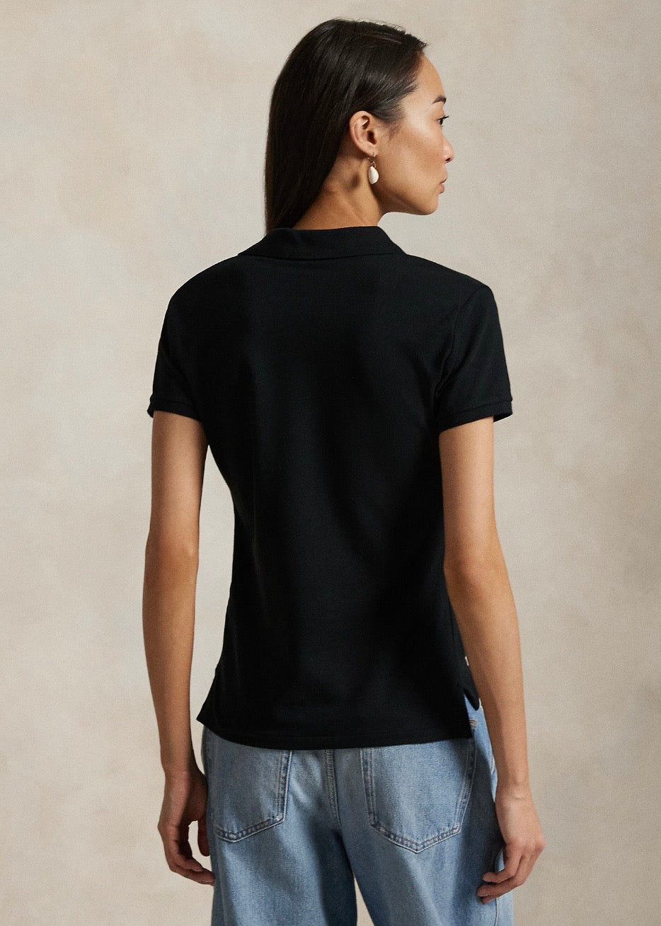Slim Fit Stretch Polo Shirt Black