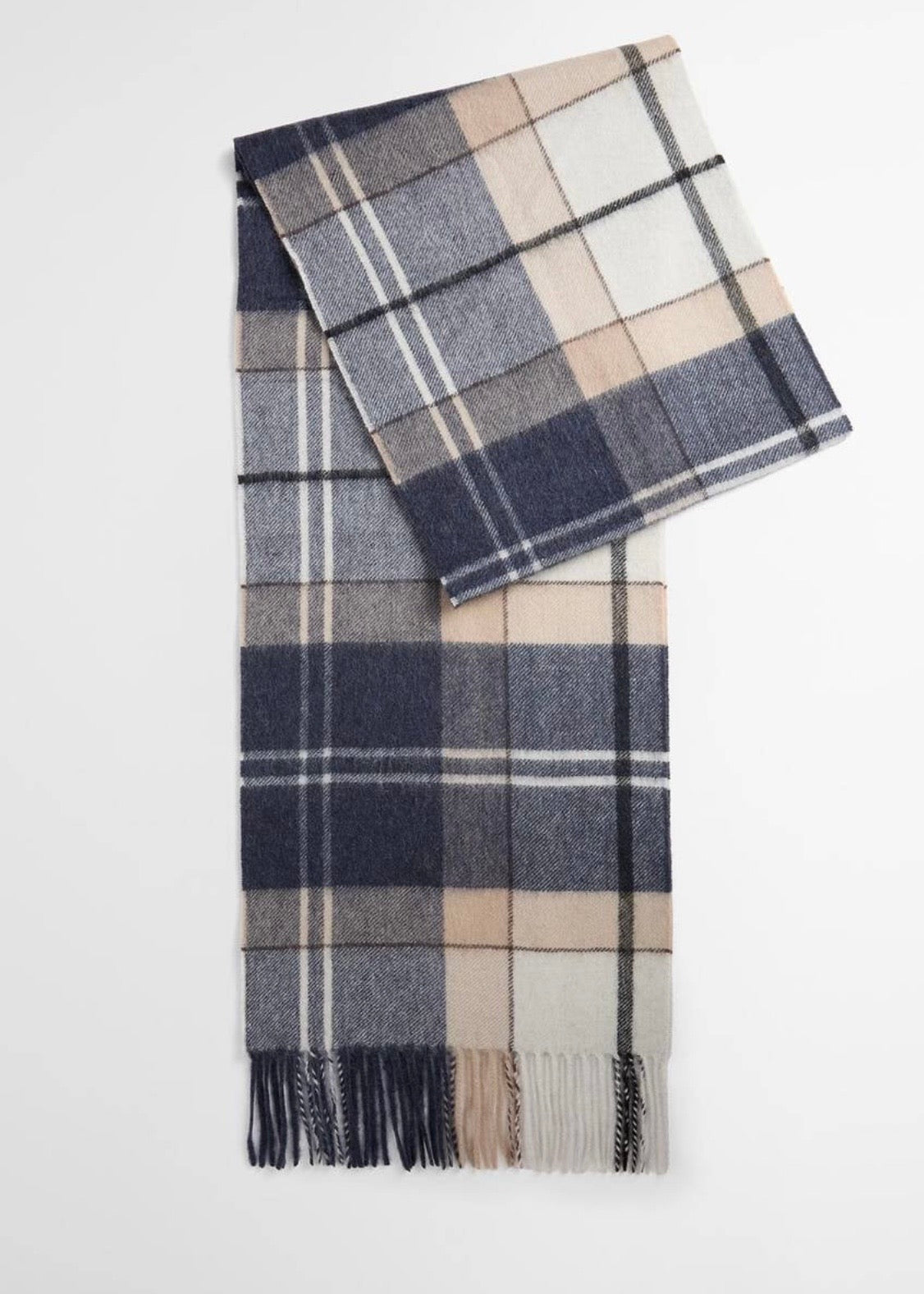 Tartan Cashmere Scarf Beige