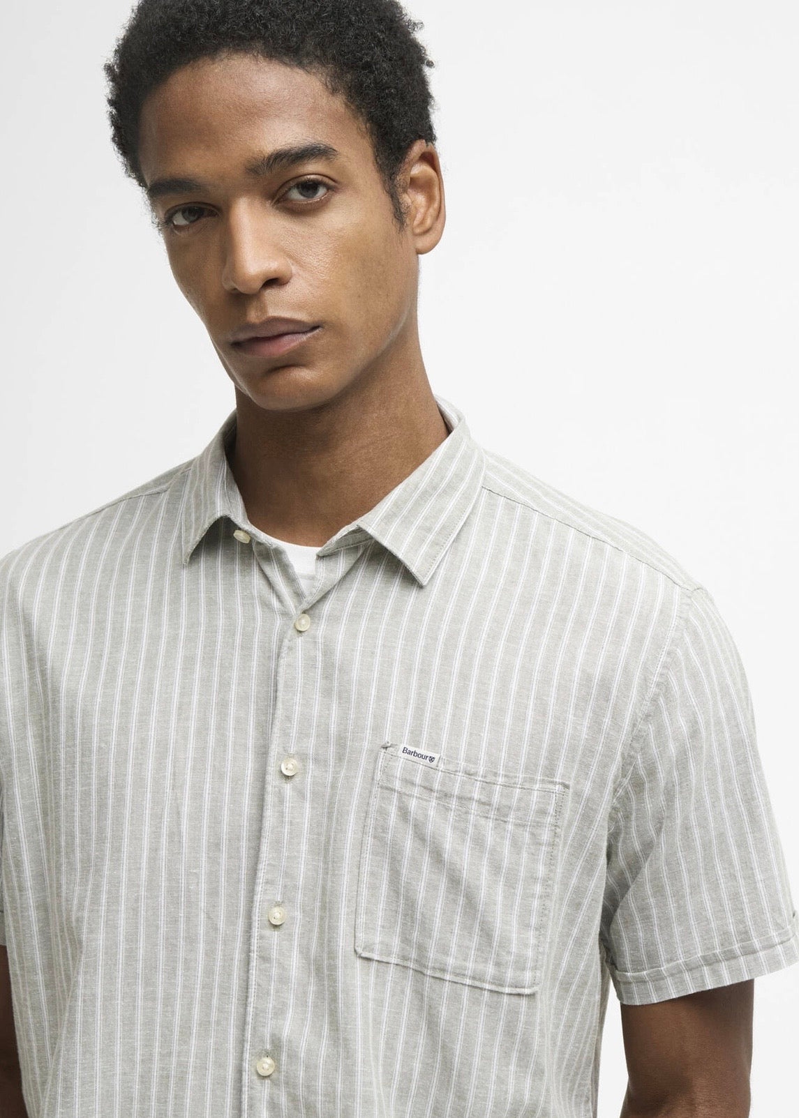 Nelson Striped Shirt Bleached Olive