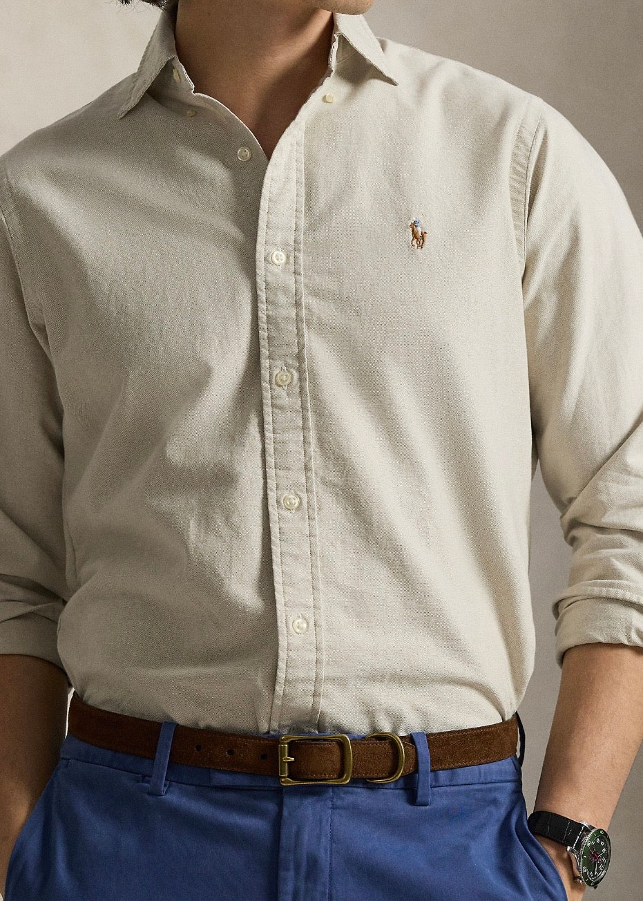 Custom Fit Oxford Shirt Coastal Beige