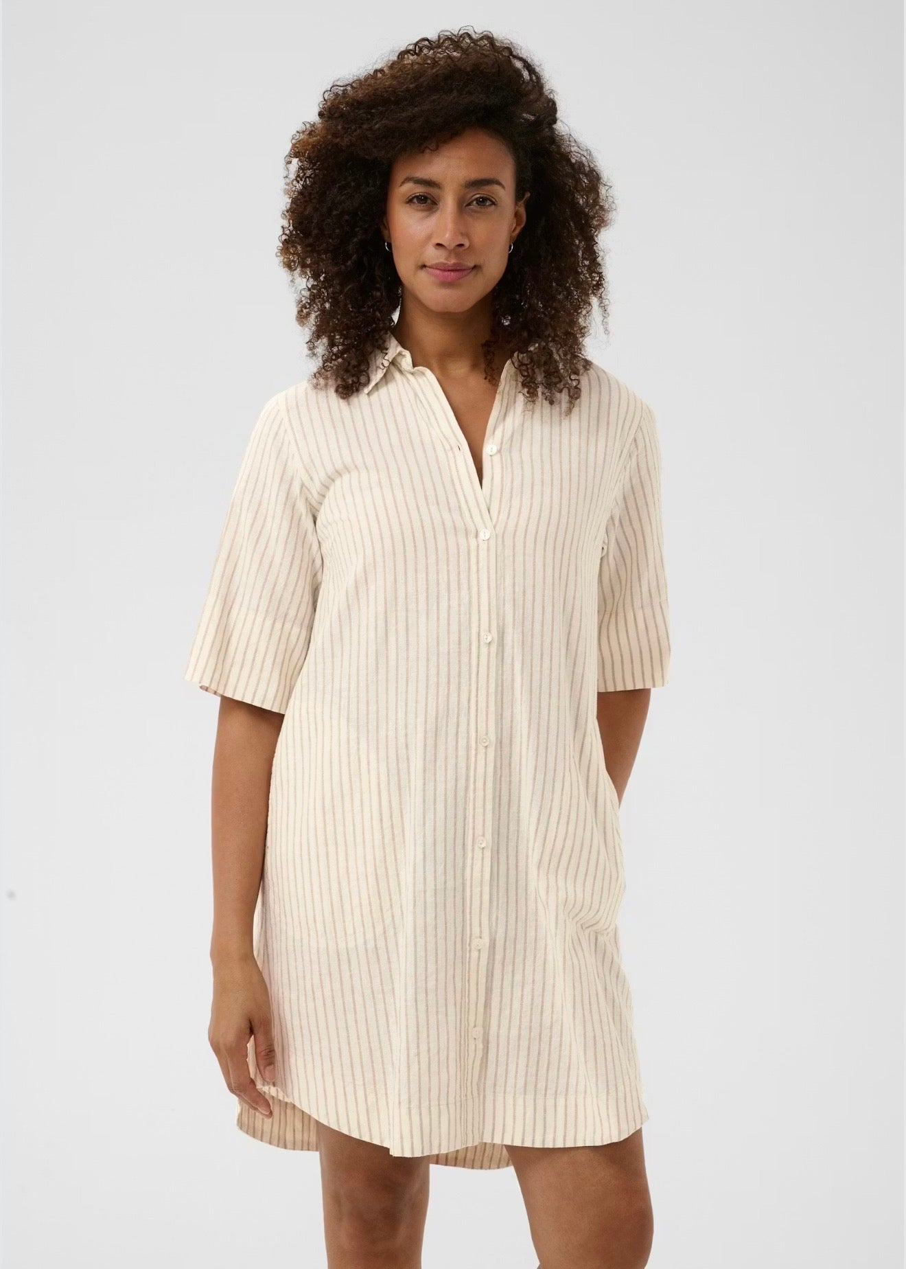 Berrit Dress Neutral Stripe
