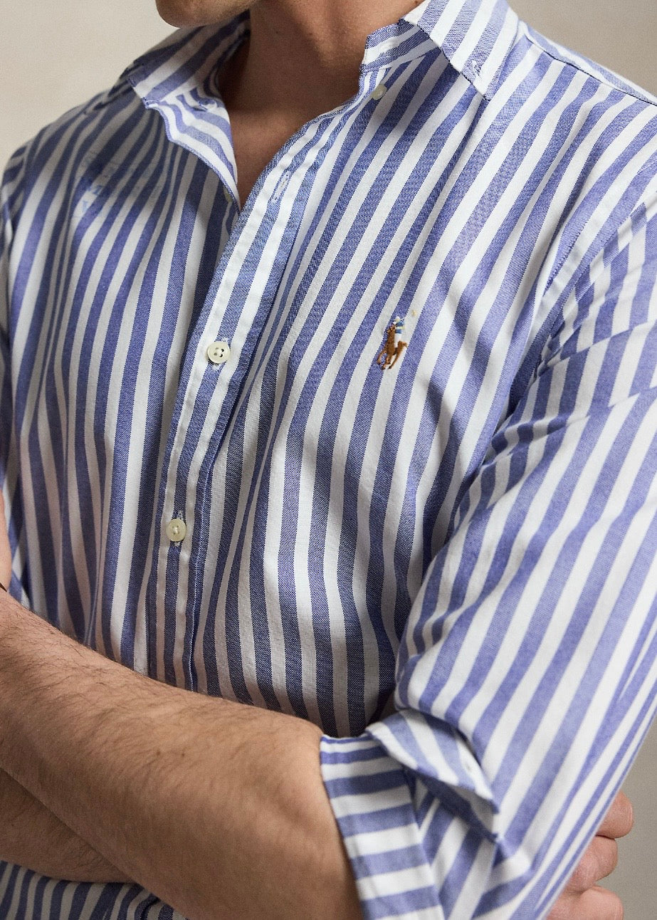 Slim Fit Striped Oxford Shirt Heritage Royal
