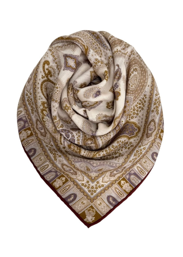 Ull/silke skjerf Creme