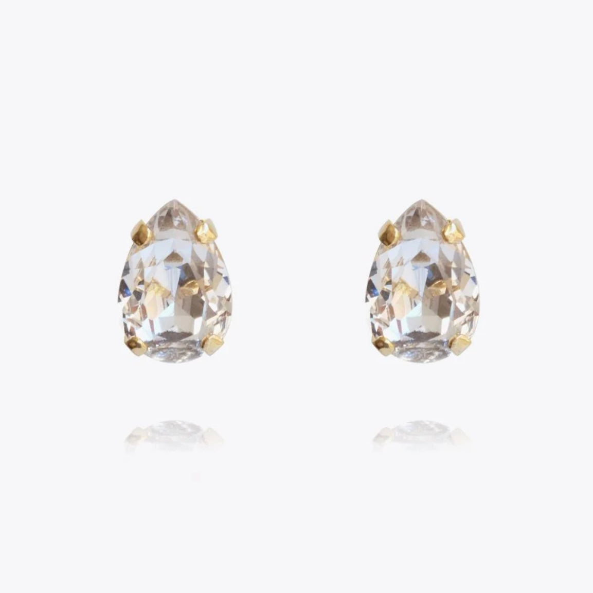 Caroline Svedbom Petite Drop Stud earrings Gold Crystal