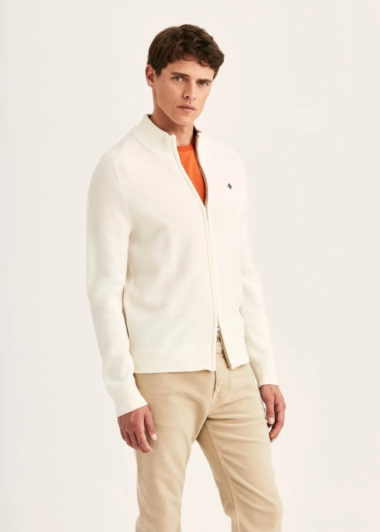 Hertford Zip Cardigan Offwhite