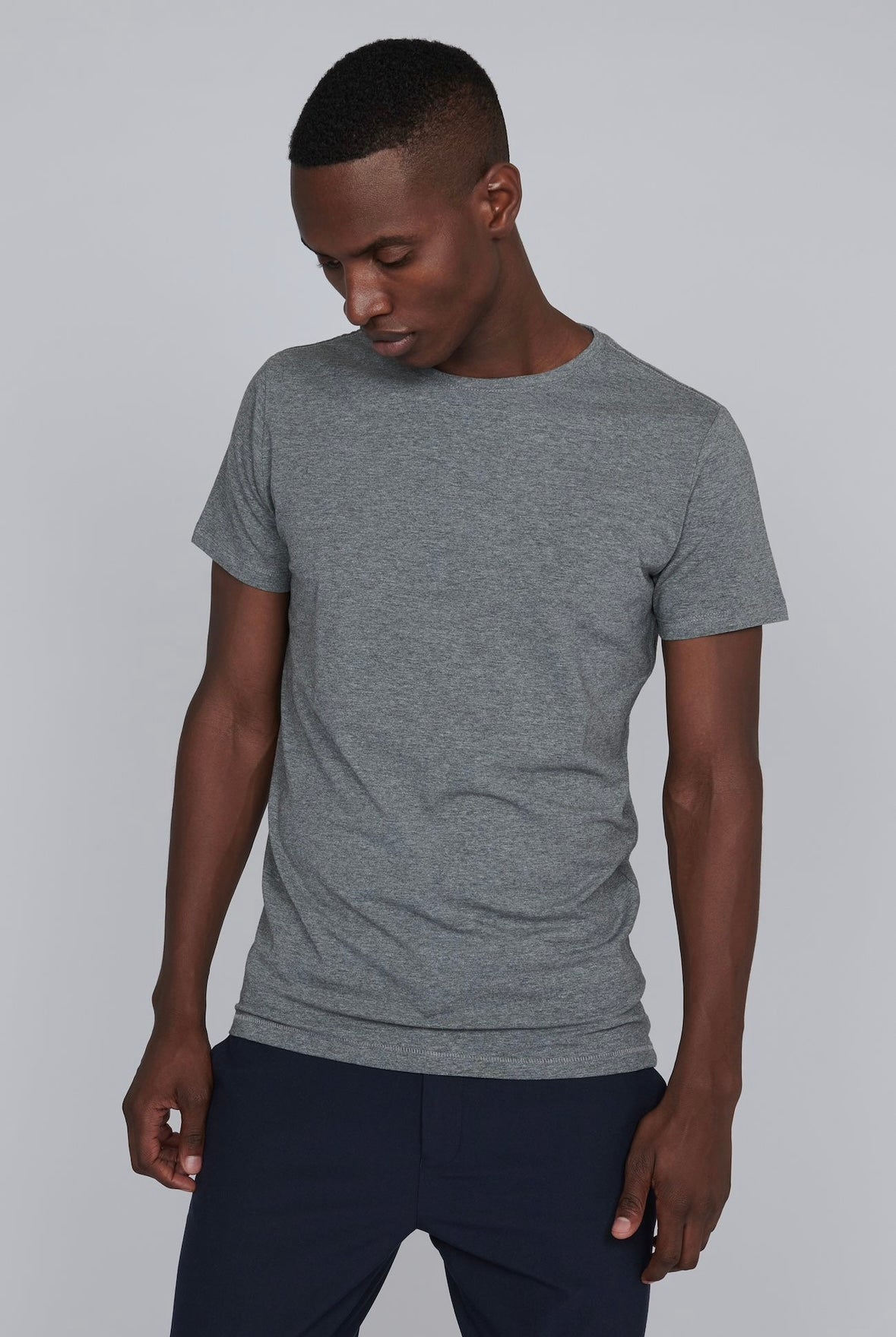 Matinique Jermalink Cotton Stretch t-shirt - Grey Melange