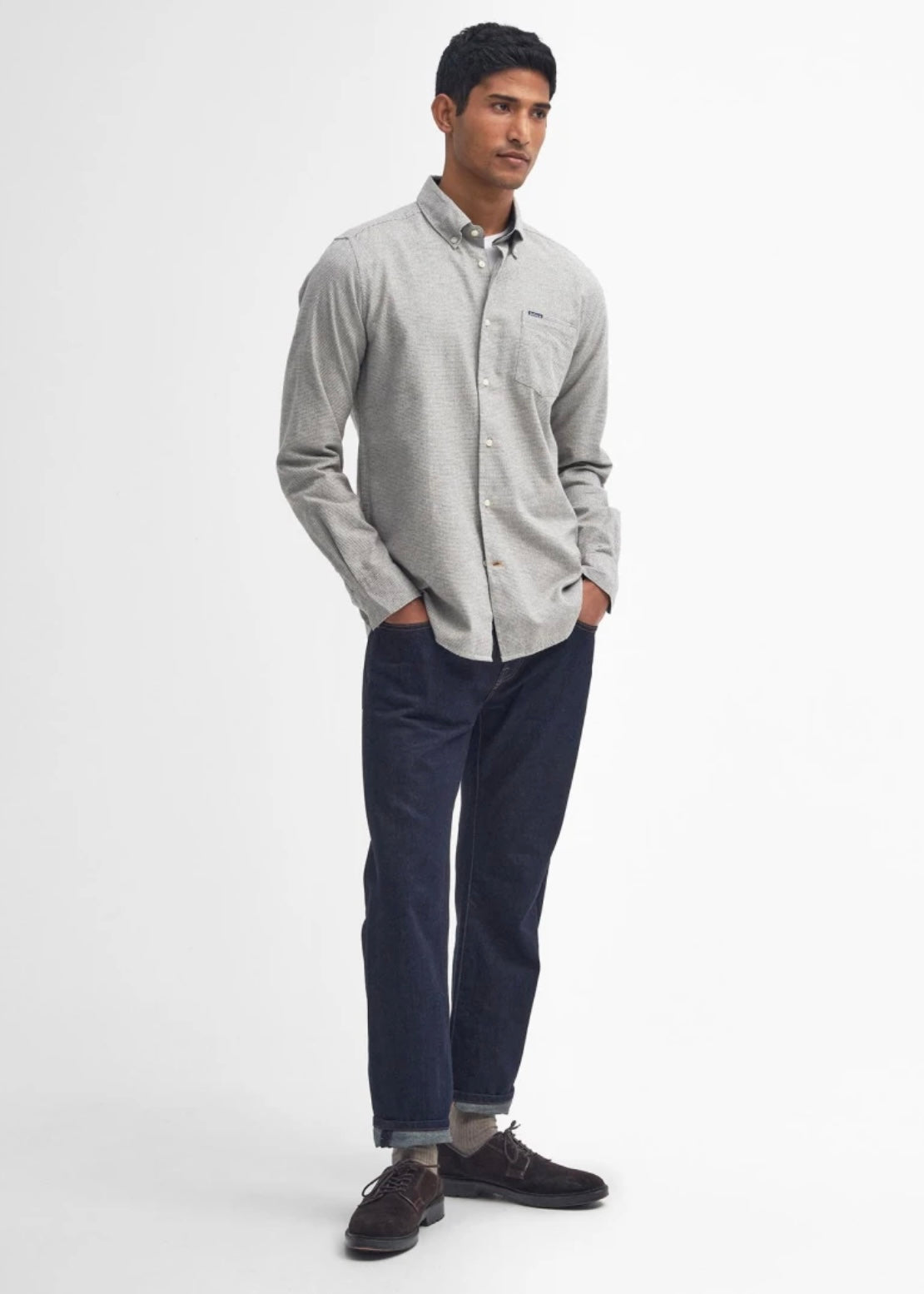 Turner Tailored Houndtooth shirt Olive