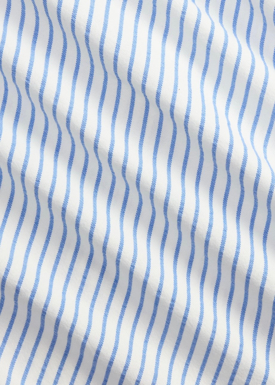 Custom Fit Seersucker Oxford Shirt Blue