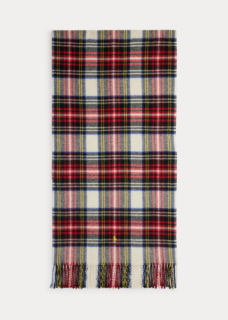 Plaid Fringe Wool Twill scarf Dress Stewar