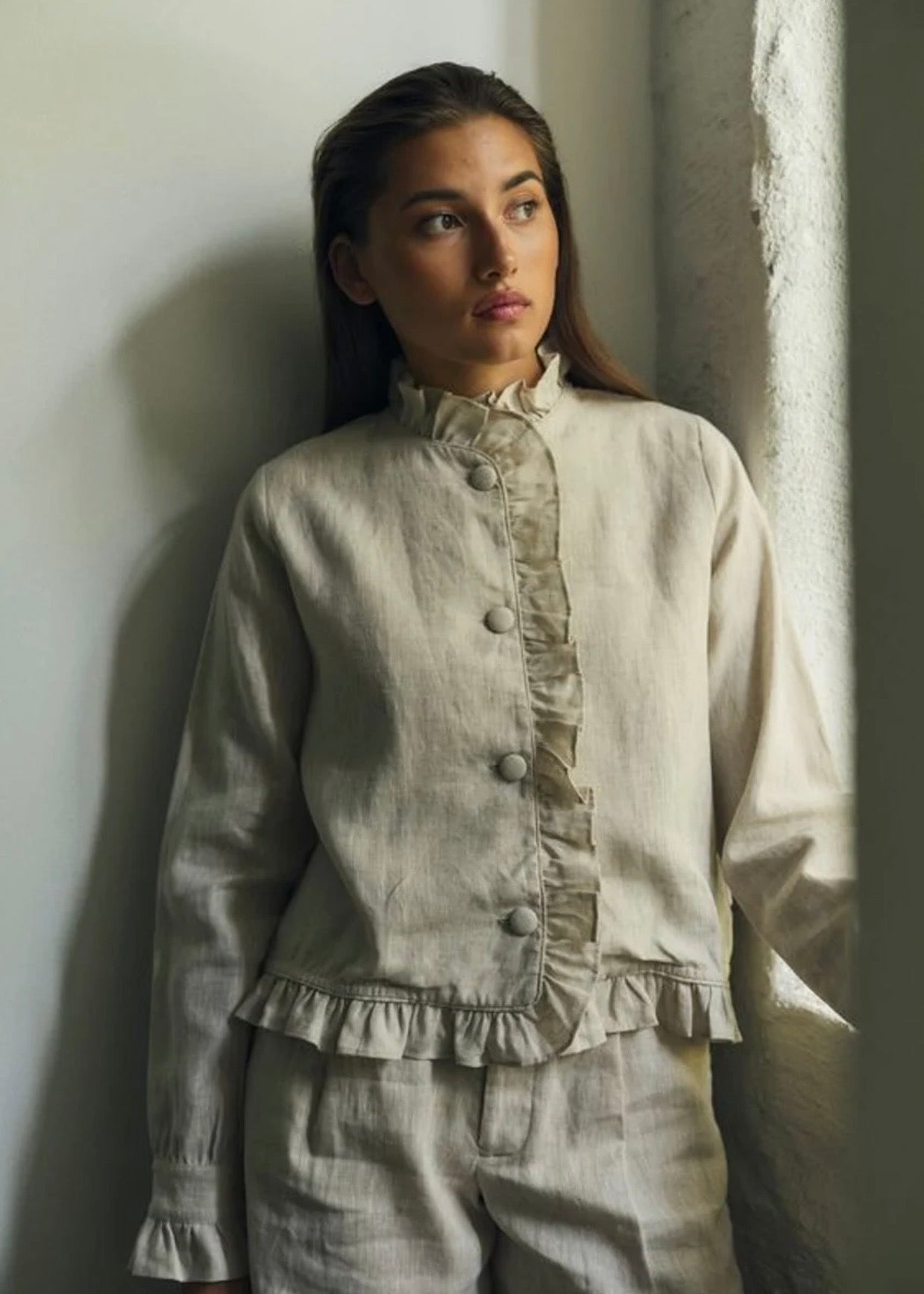 Betty Linen Jacket Beige Melange