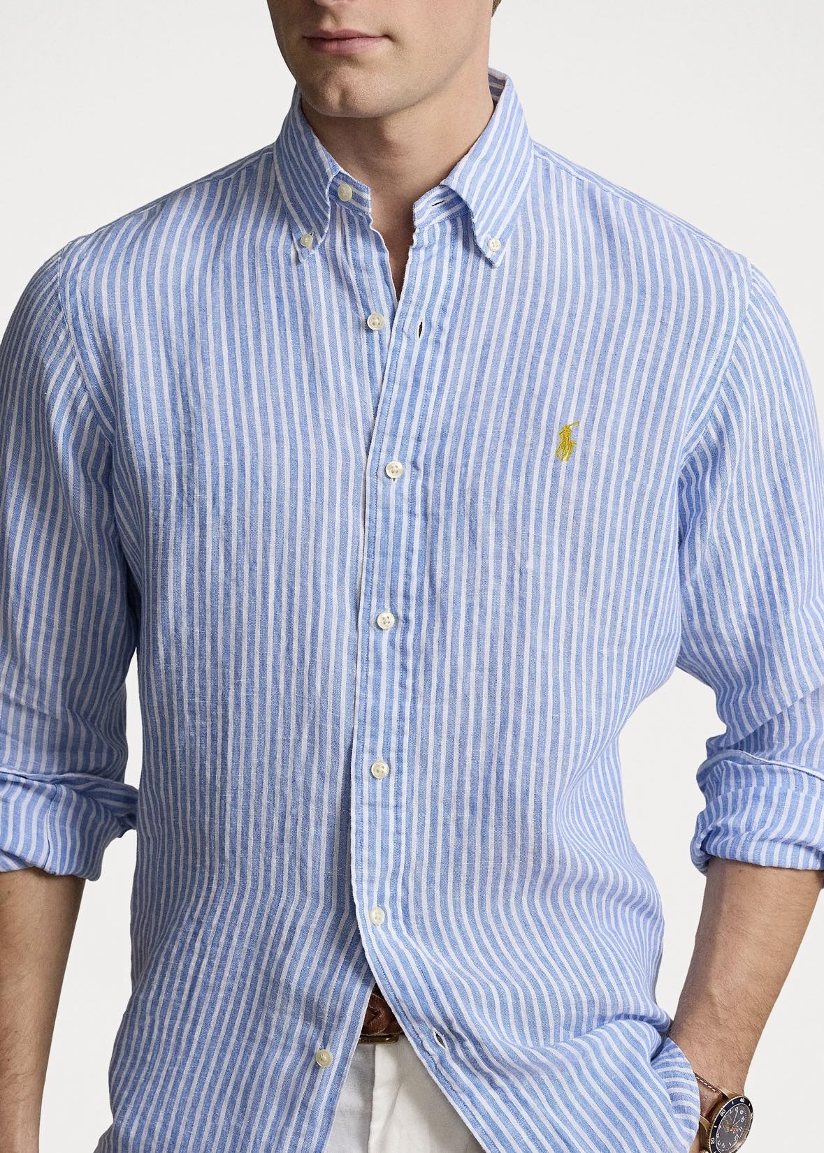 Polo Ralph Lauren Linen shirt custom fit - Blue/White Stripe