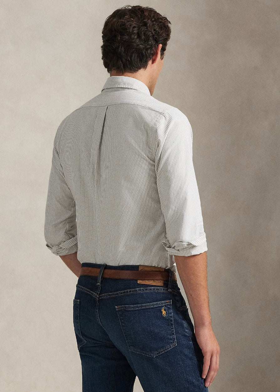 Custom Fit Striped Oxford shirt Pale Russet