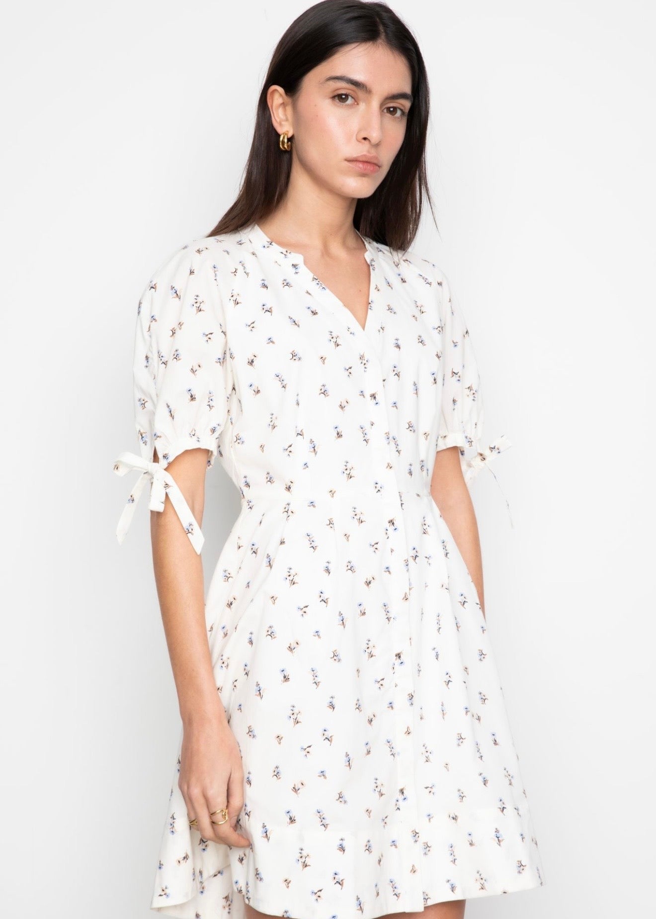 Lia Dress White Anemone Print