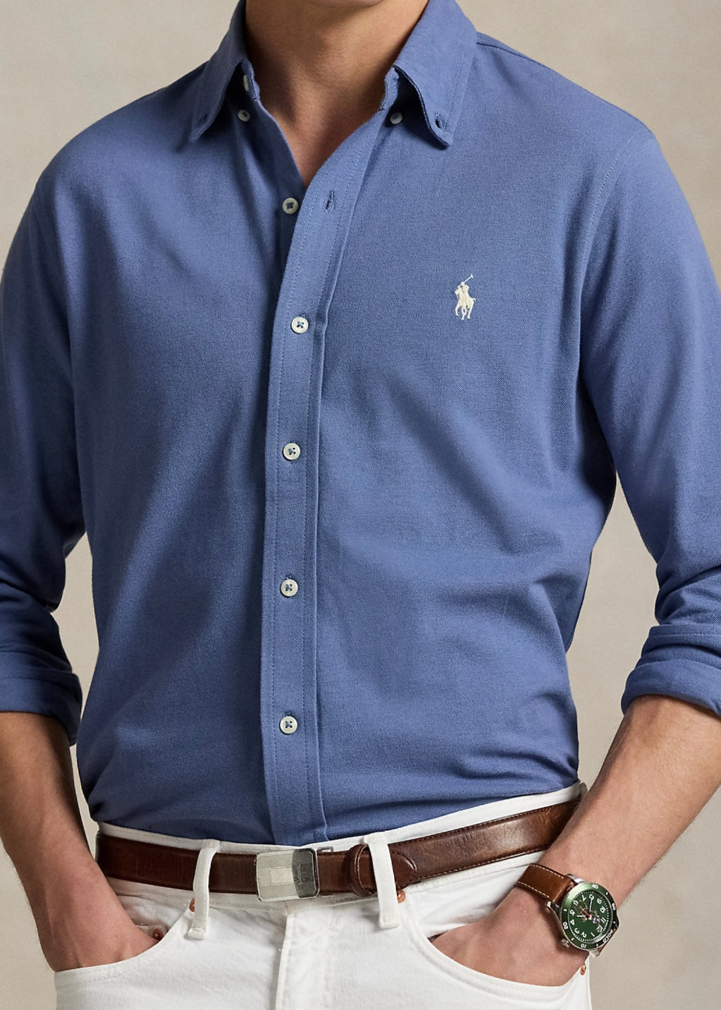 Ralph Lauren Featherweight Mesh shirt - Capri Blue