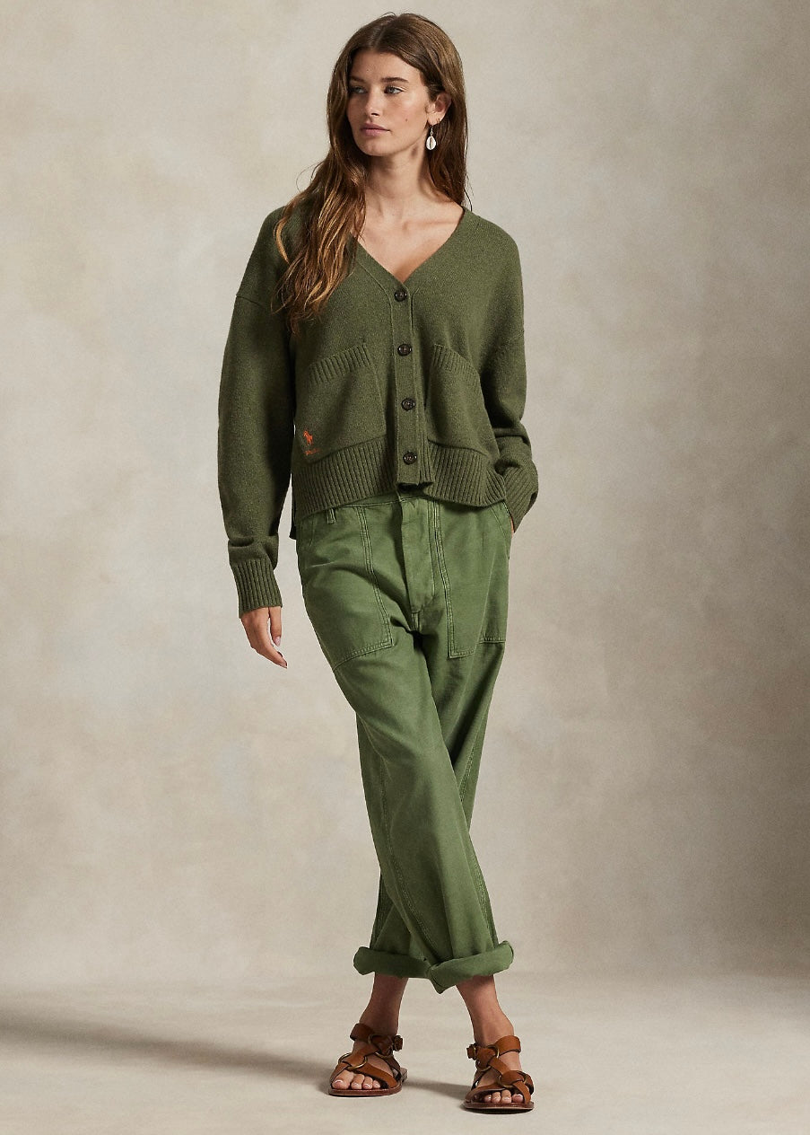 V-neck cardigan Spruce Heather