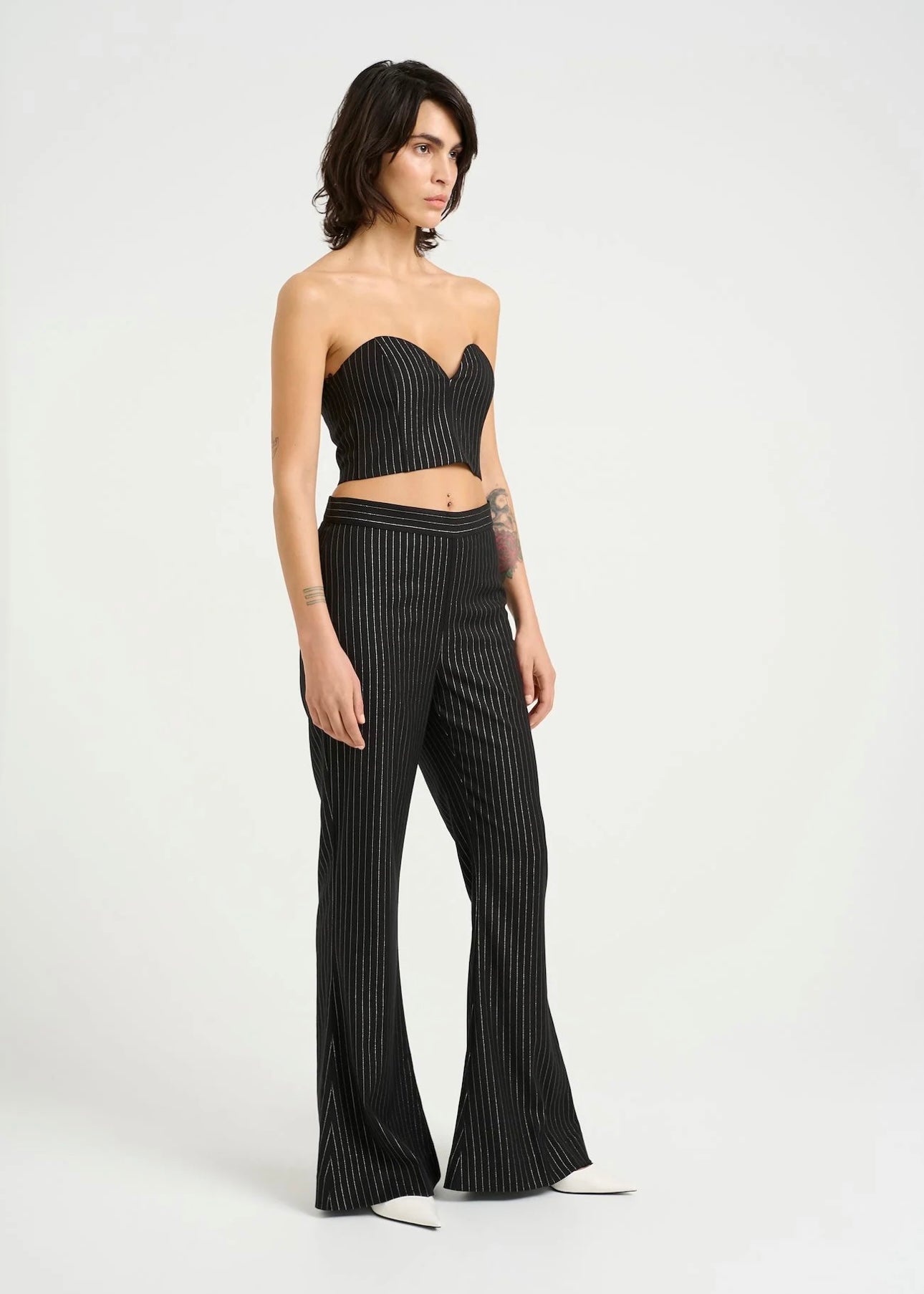 Gestuz Caylina pants - Black Pinstripe Lurex