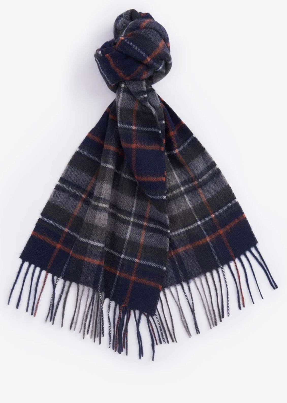 Tartan Lambswool/Cashmere scarf Navy