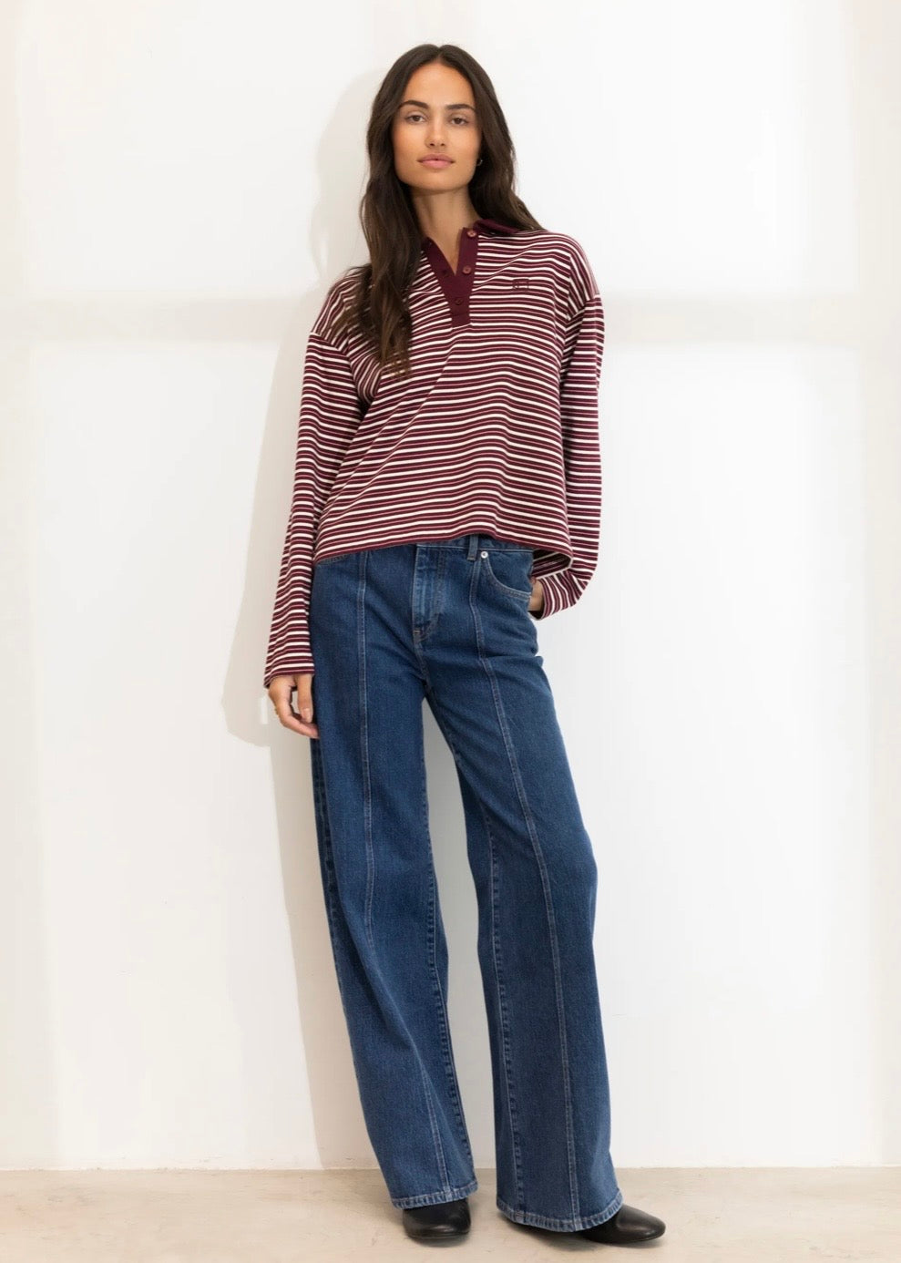 Elmer Polo Shirt Deep Plum Stripe