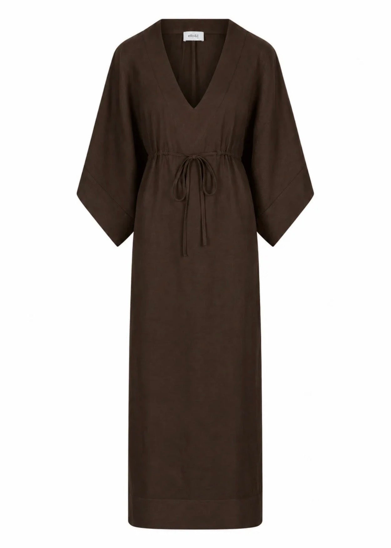 Pernille Linen Dress Dark Brown