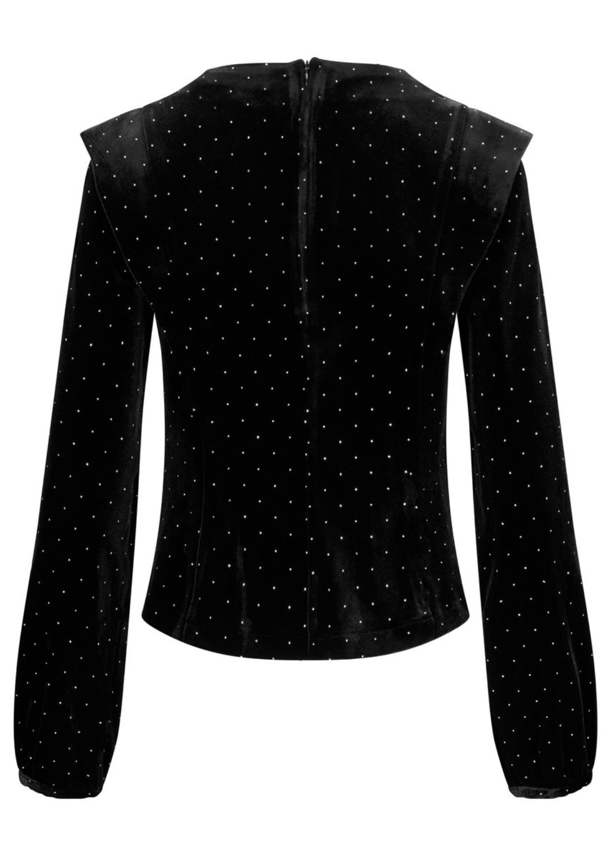 Kendra Stud Velour blouse Black