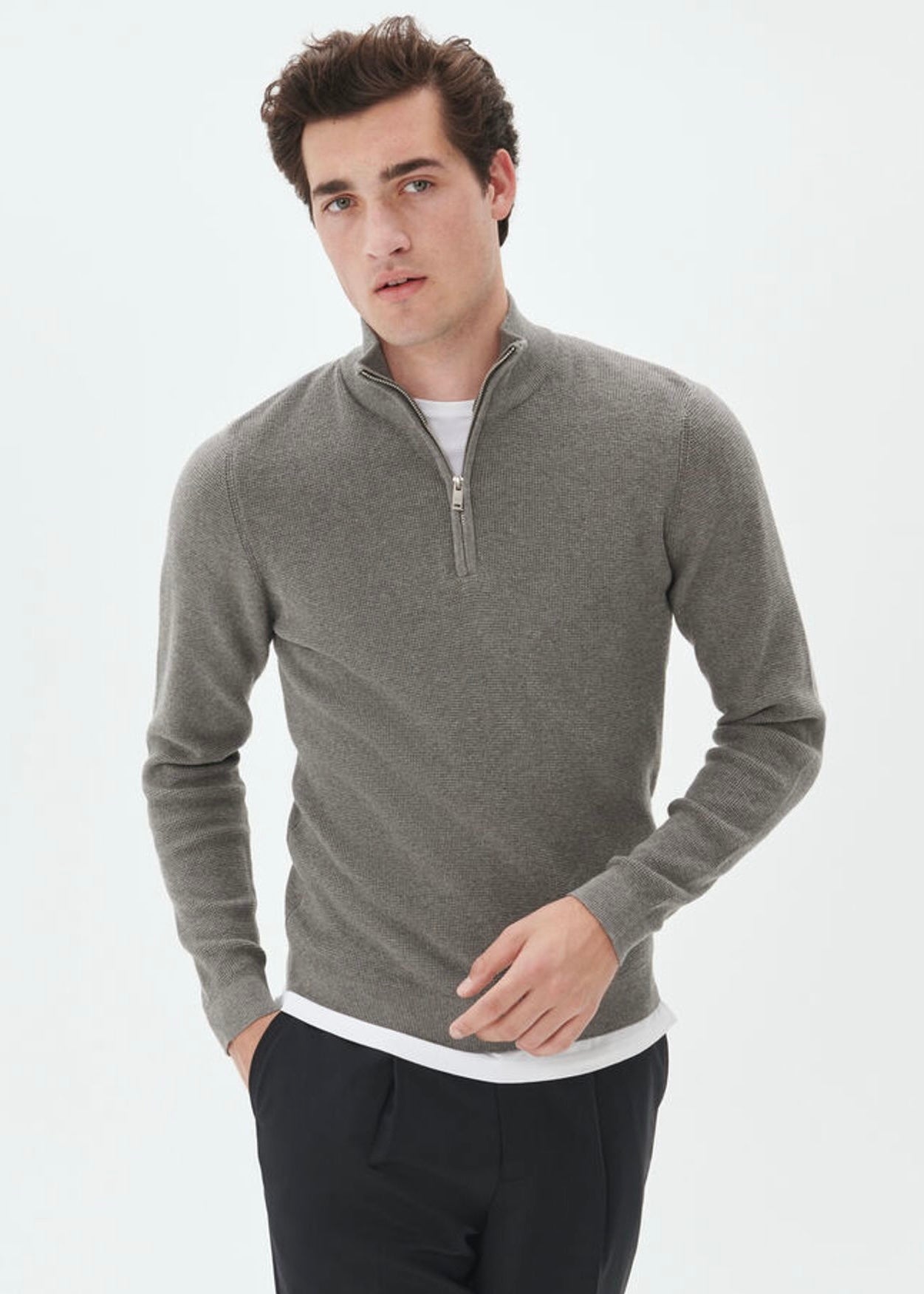 Lagoon zip Medium Grey Melange