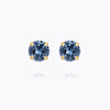 Classic Stud Earrings Gold Denim Blue