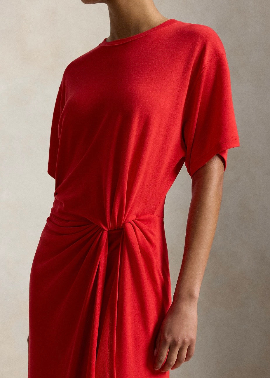 Twist Detail Tee Dress Petal Rose