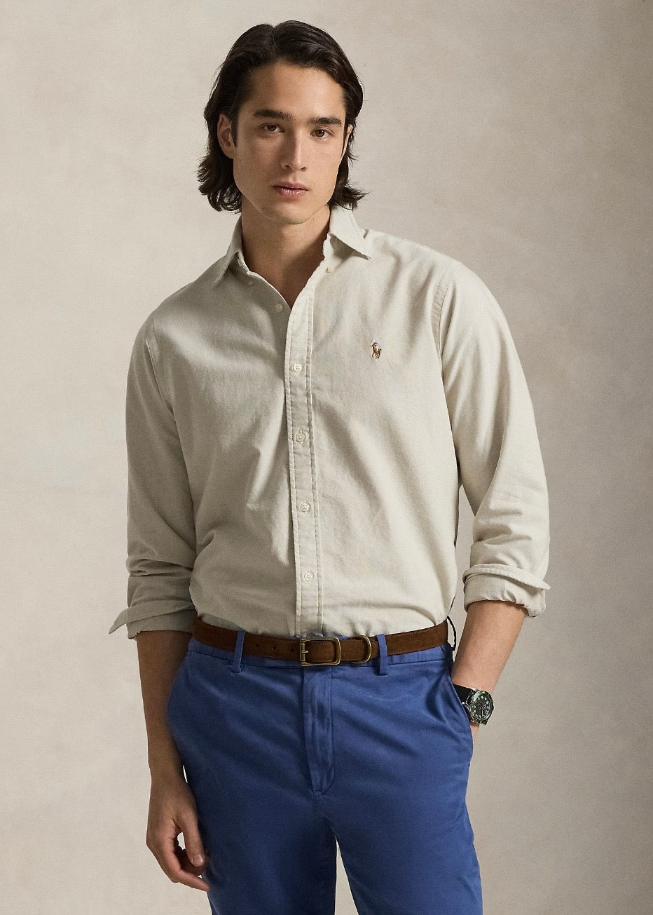 Custom Fit Oxford Shirt Coastal Beige