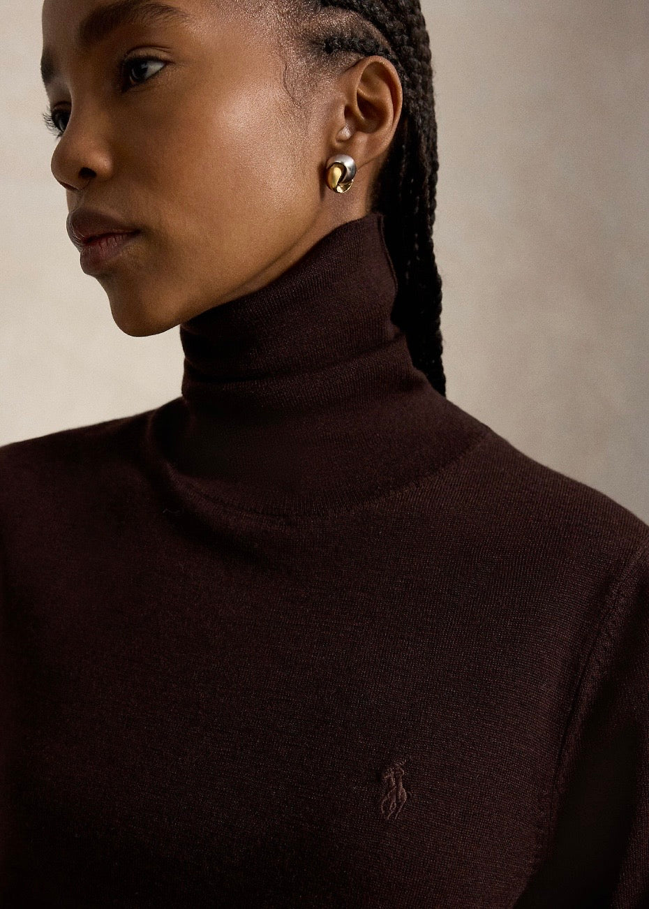 Wool Turtleneck Deep Chocolate