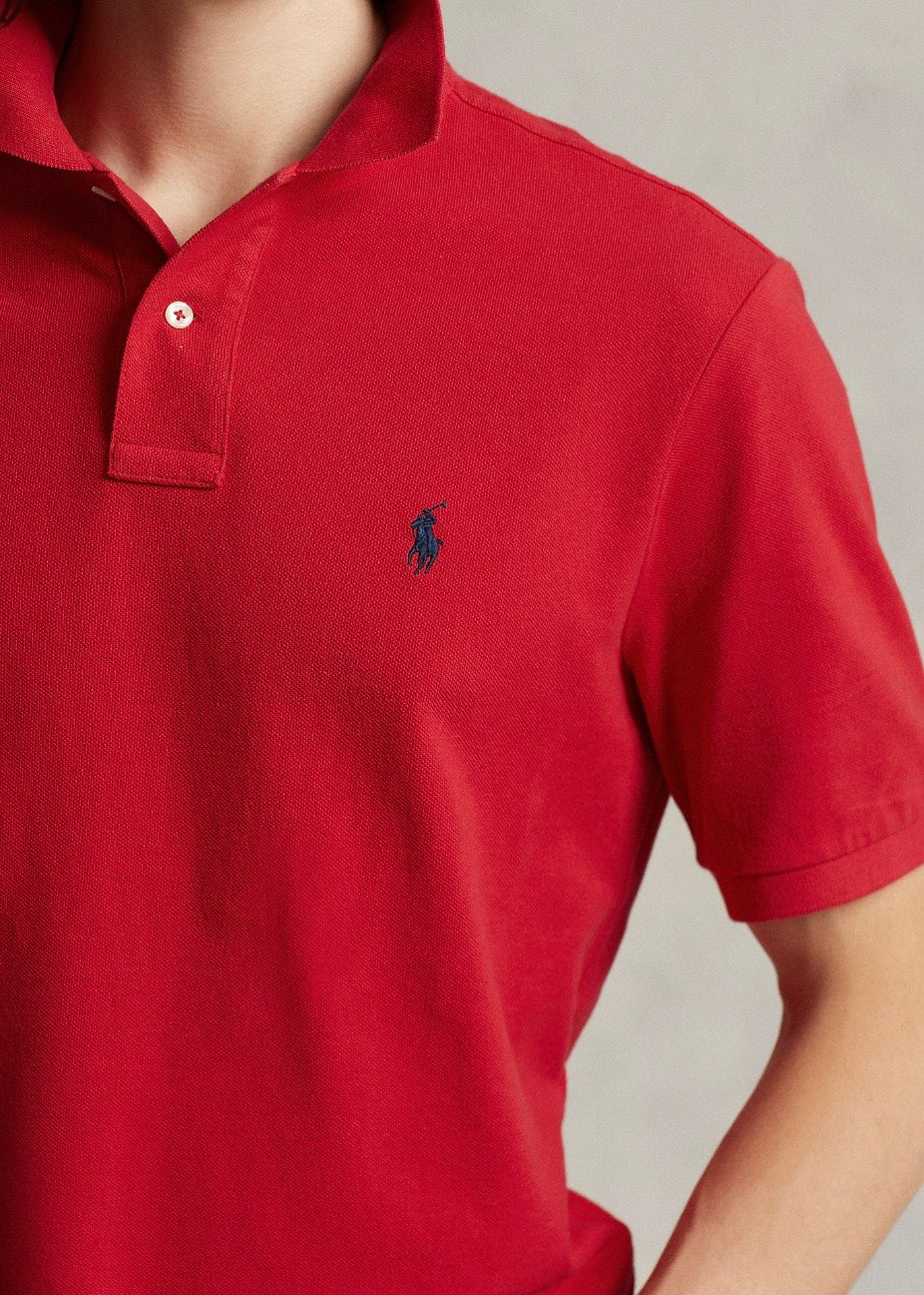 Mesh Polo Shirt Red