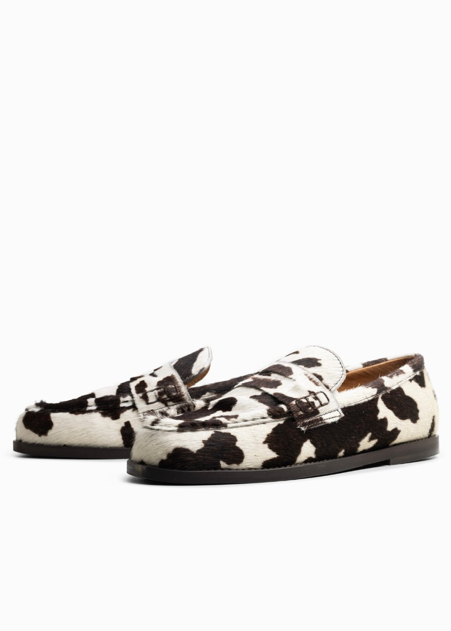 Belle Cowhide White/Brown