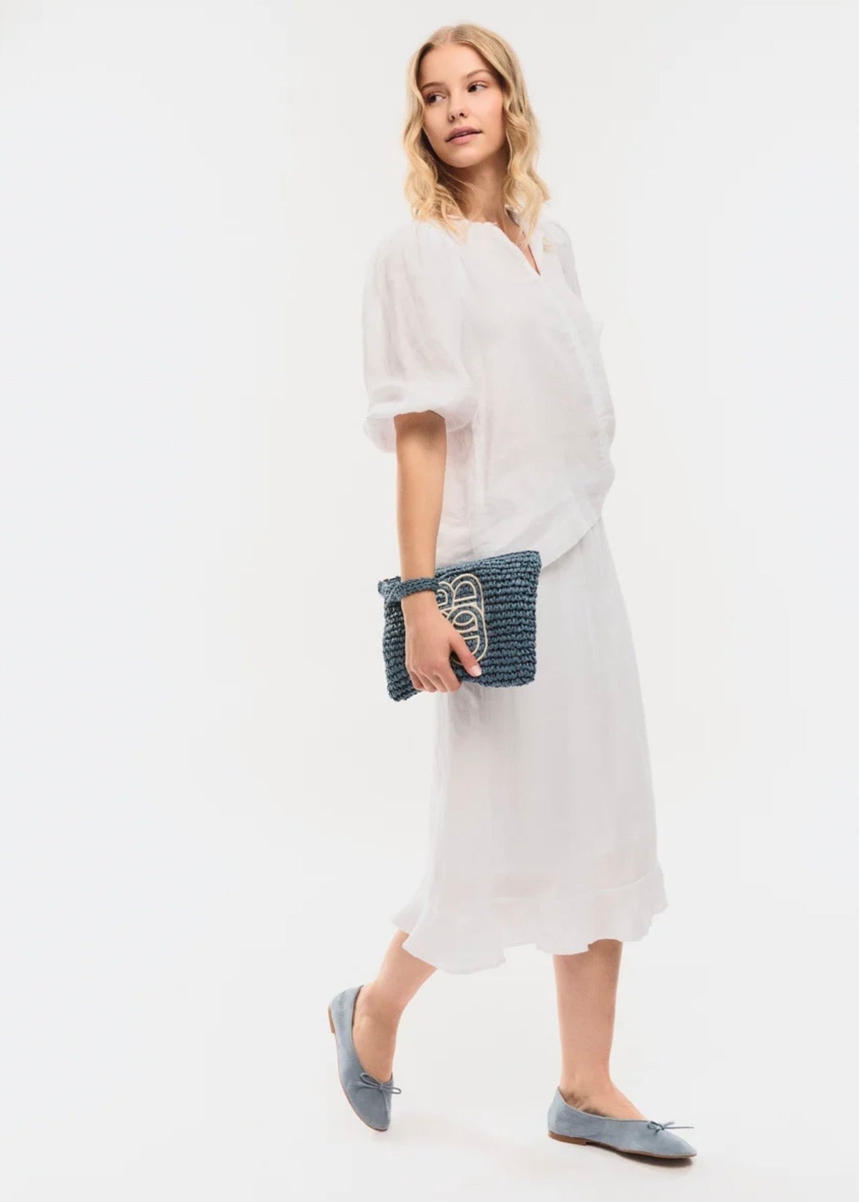 Anna Linen Top White