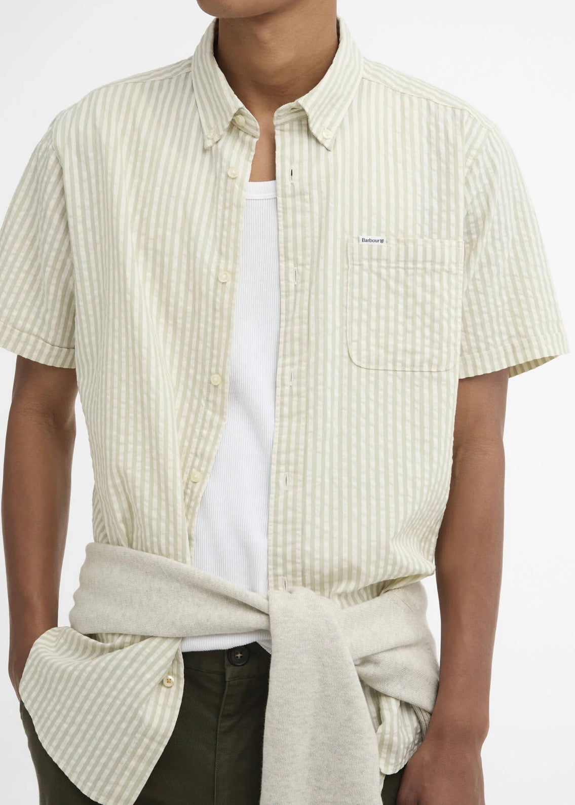 Cresswell Seersucker Shirt Sea Green
