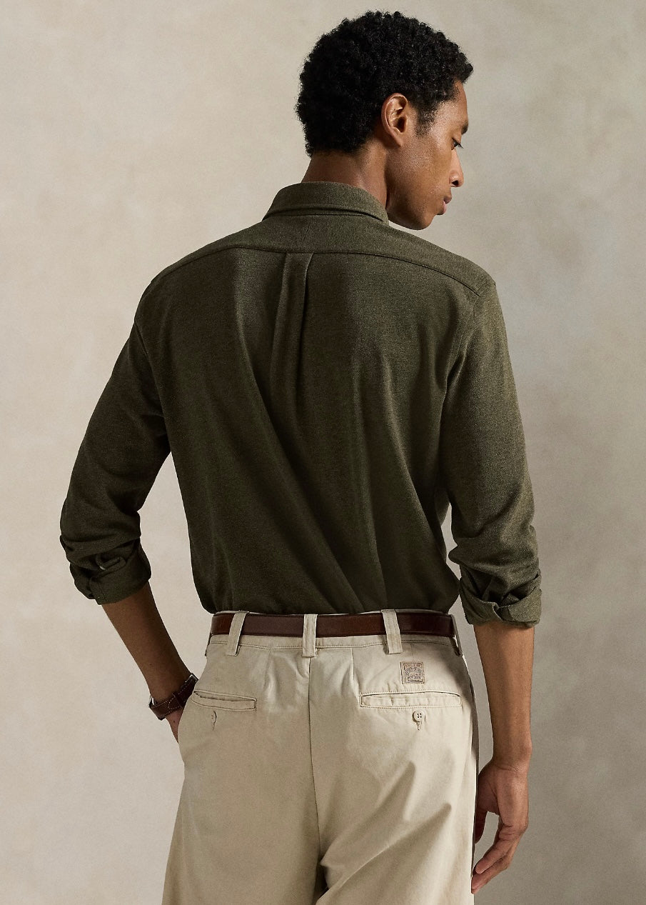 Ralph Lauren Featherweight Mesh shirt - Wilson Olive Heather