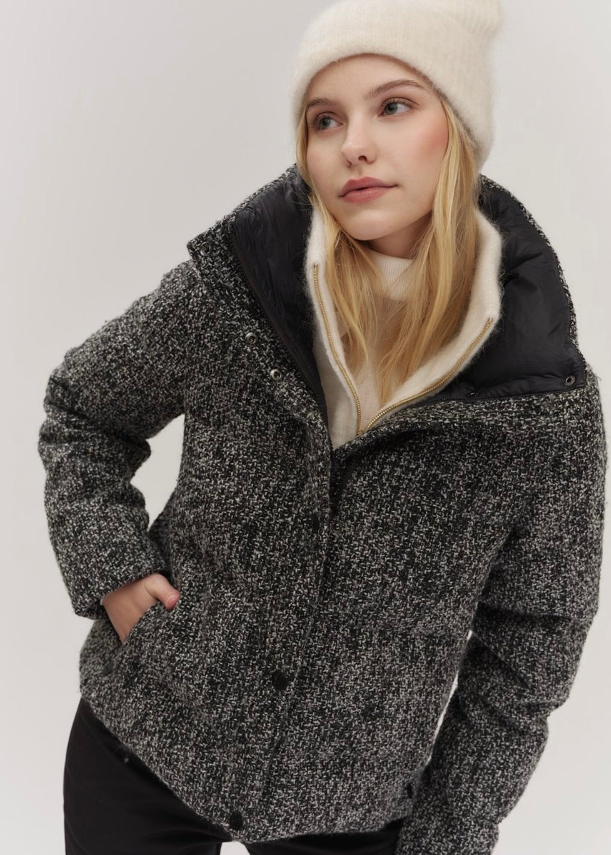 Indie Tweed jacket White/Black