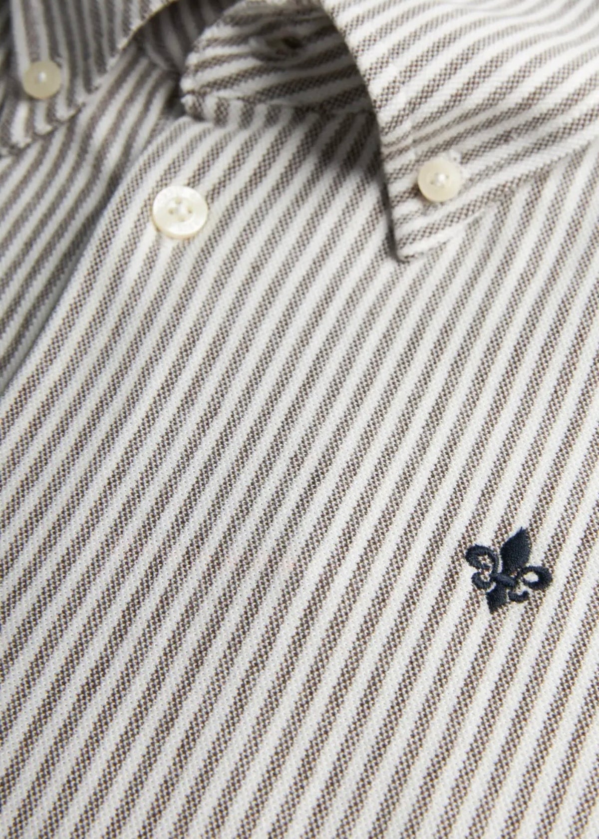 Camden Piqué Shirt Brown/White