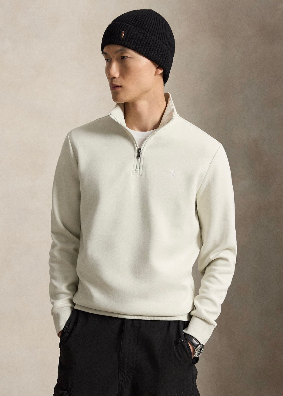 Double Knit Quarter Zip Stone Pebble