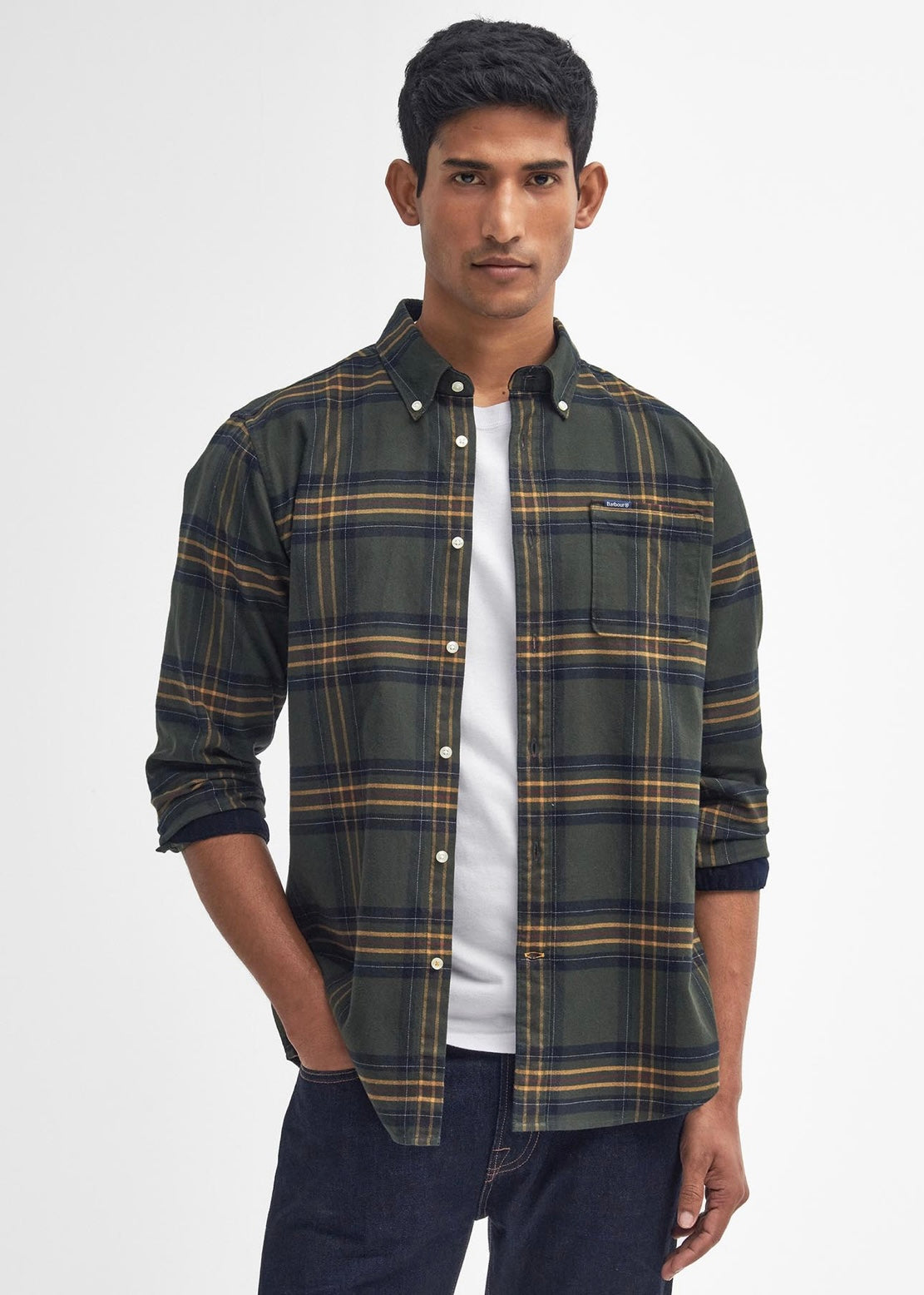 Portdown Tailored Checked shirt Olive