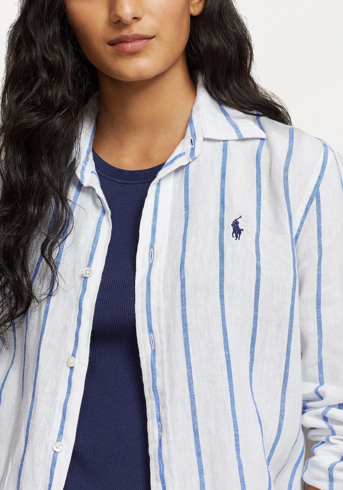 Polo Ralph Lauren Linen shirt  - White/Royal Stripe