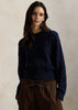 Cable Knit Cotton Crew Hunter Navy