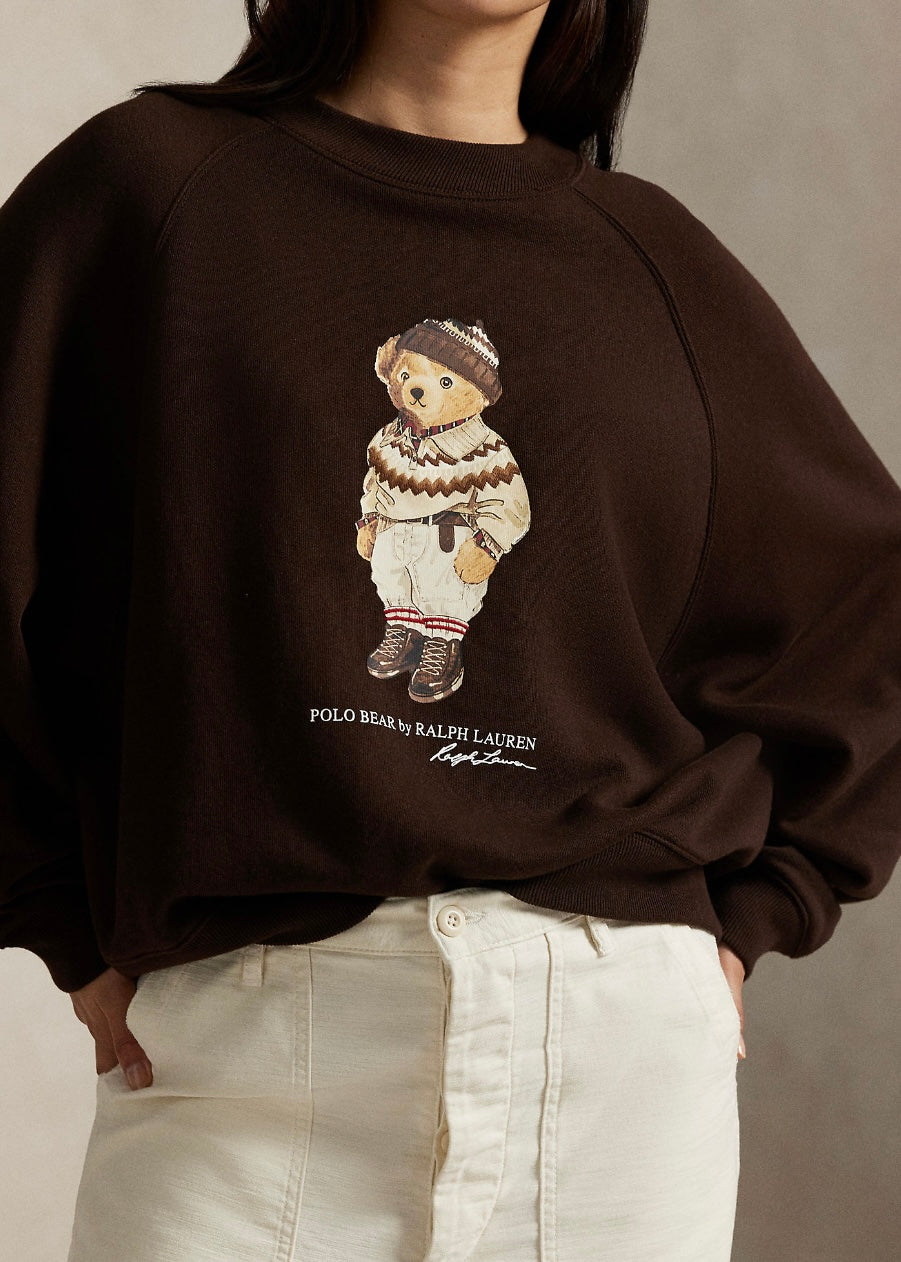 Polo Bear Fleece crewneck Brown