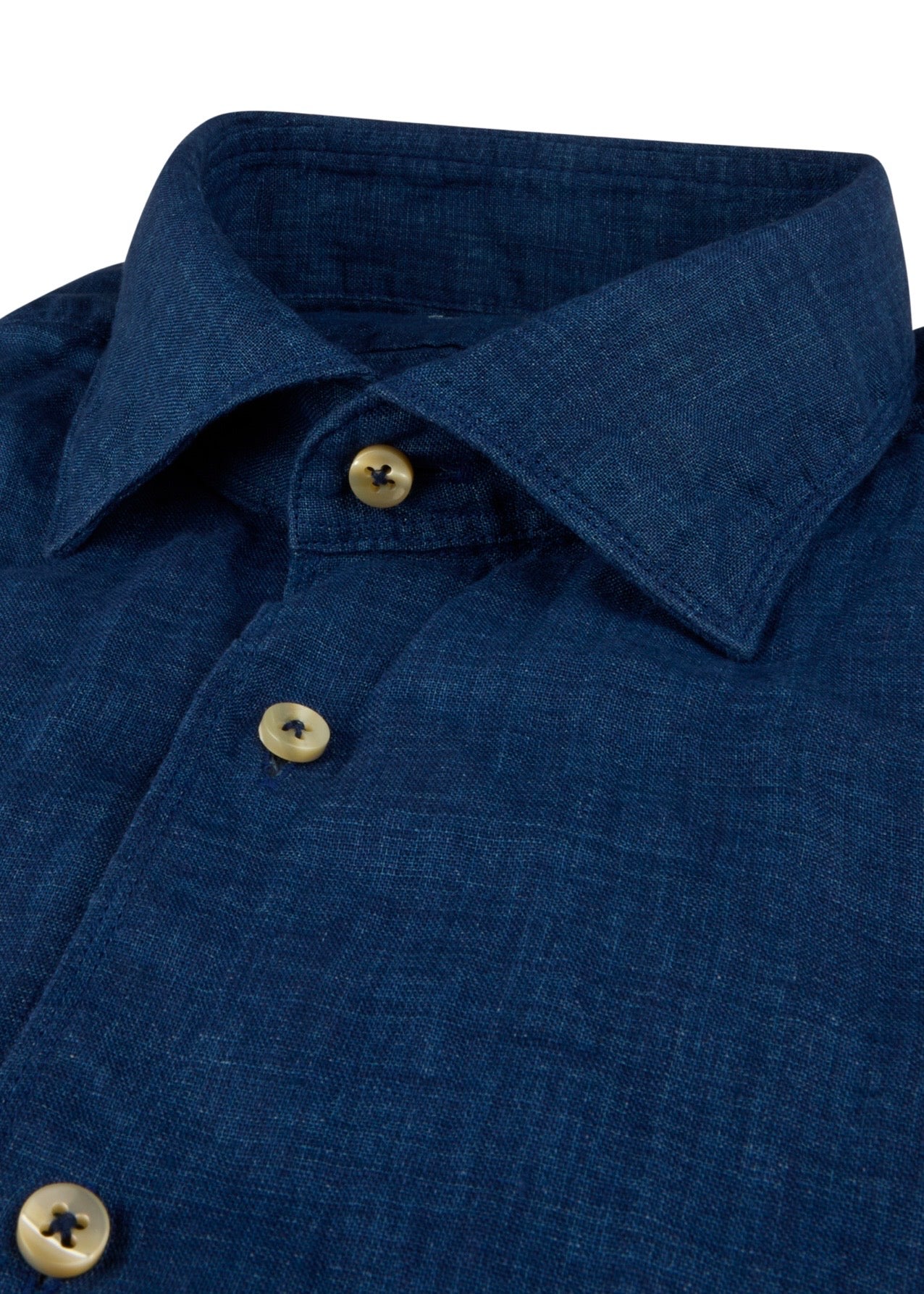 Slimline Linen Shirt Dark Blue