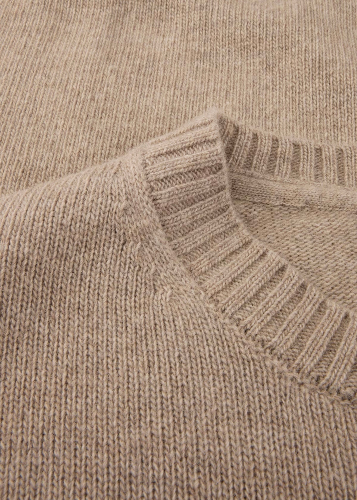 Knitted Merino crew Light Brown