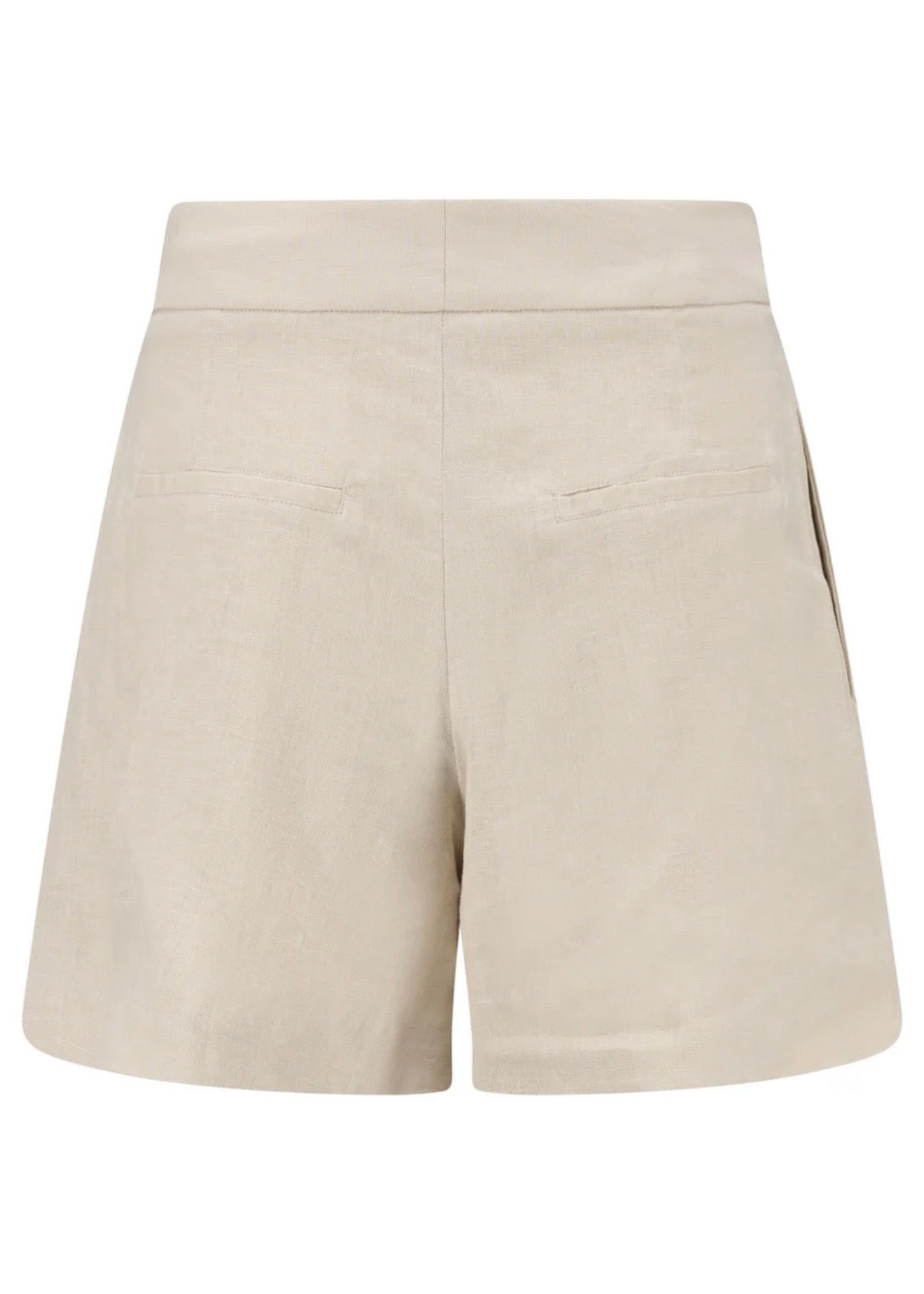 Freya Solid Linen Shorts Beige Melange